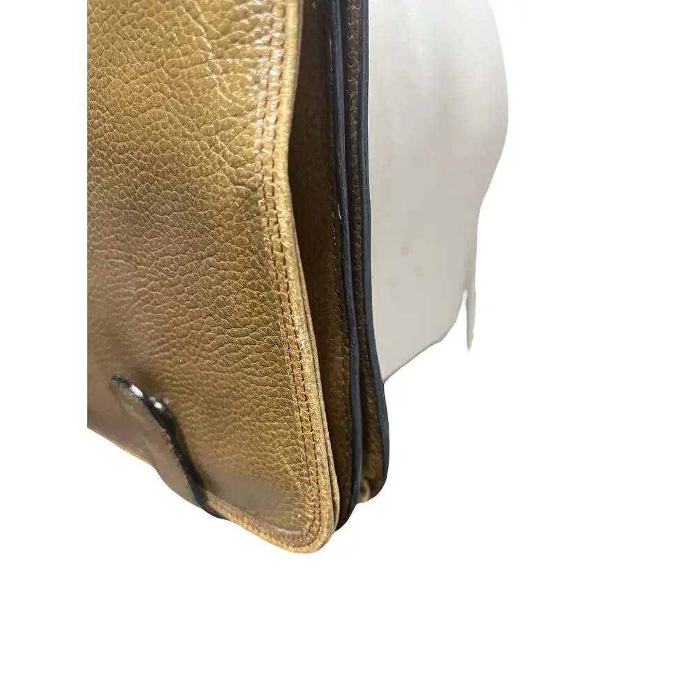 Vtg Weathered Pebbled Leather Portfolio Briefcase Detachable Shoulder Strap
